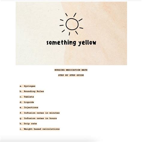 Image result for Nursing Math Study Guide