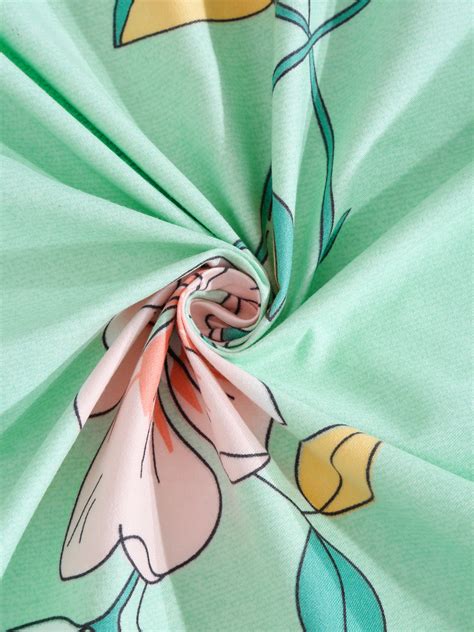 Klotthe Multi Floral 300 TC Cotton Blend Single Bedsheet with Pillow C ...