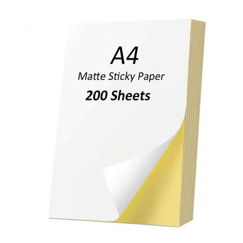 A4-papier kleverig mat wit zelfklevend etiket voor inkjet laserprinter ...