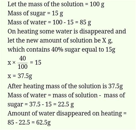 A sugar solution contains 15 | Chemistry Questions - Brainly.in