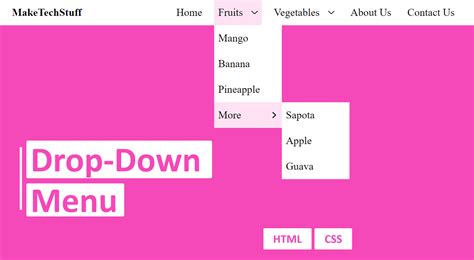 How to Make Dropdwn Menu HTML and CSS 的图像结果