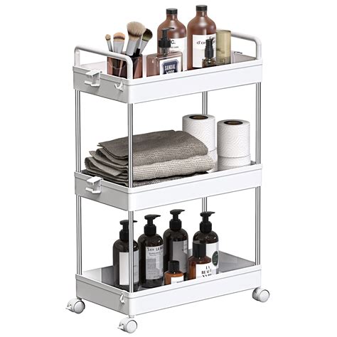 Buy SOLEJAZZ 3 Tier Storage Trolley Sliding Trolley Storage Trolley ...