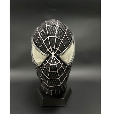 Black Spiderman Mask,tobey Maguire Spiderman Mask With Faceshell Lenses ...