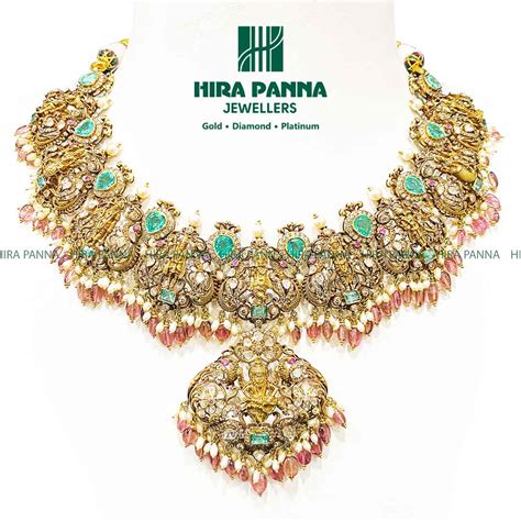 Victorian Dasavatharam & Emerald Triple Cut Diamond Neckwear ...