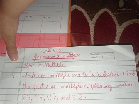 find the first five multiples of following numbers :. 23 34 27 32 ...