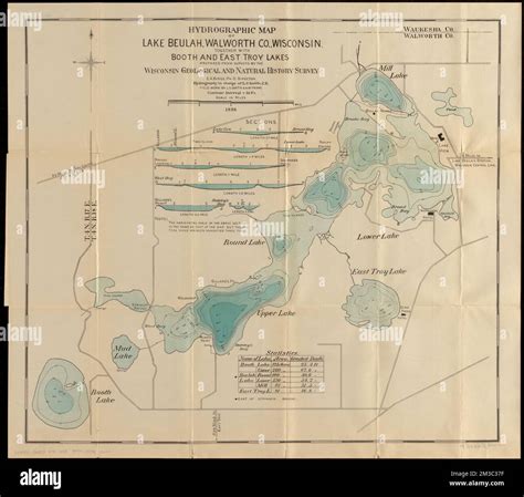 Hydrographic map of Lake Beulah, Walworth Co., Wisconsin, together with ...