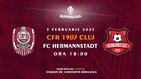Superliga - Etapa 25 - CFR 1907 Cluj - FC Hermannstadt - 05 feb 2025