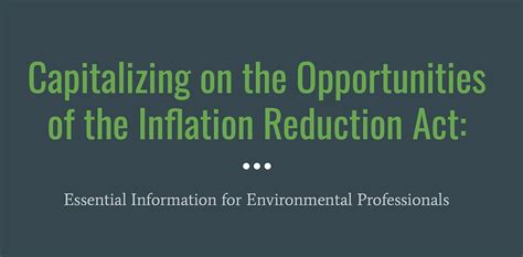 Capitalizing on the Opportunities of the Inflation Reduction Act, Eco ...
