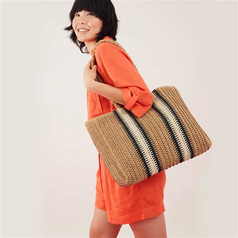 Buy Double Stripe Beach Shopper Bag Online - Accessorize India