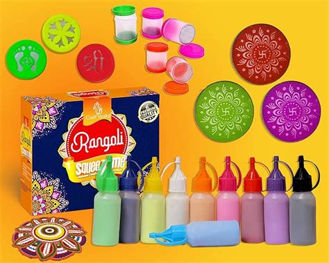 Buy CraftVatika Rangoli Making Tools Kit - Set of 10 Rangoli Powder ...