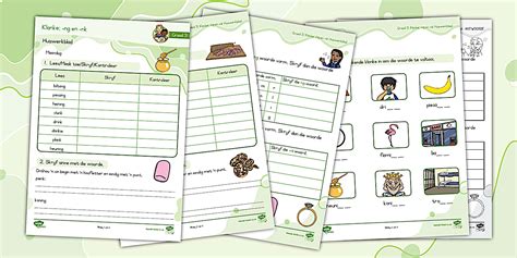 Graad 3 Klanke Huiswerkblad: -ng en -nk