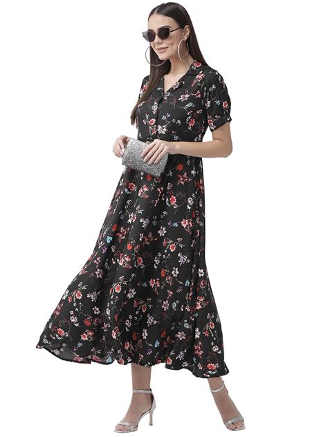 Buy U&F Women Maxi Red, White, Black Dress - Size: S-(Small) at Amazon.in