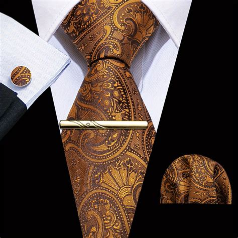 Black&Gold Silk Floral Paisley Necktie Set – CRAZE