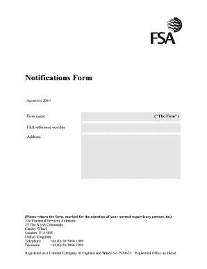 Fillable Online fsa gov Notification Form - Financial Services ...