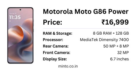Motorola Moto G86 Power Latest Price in India & Full Specs - Minto