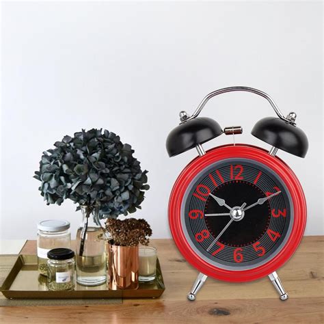 Buy Efinito Gifts Steel Twin Bell Table Alarm Clock with Night LED ...