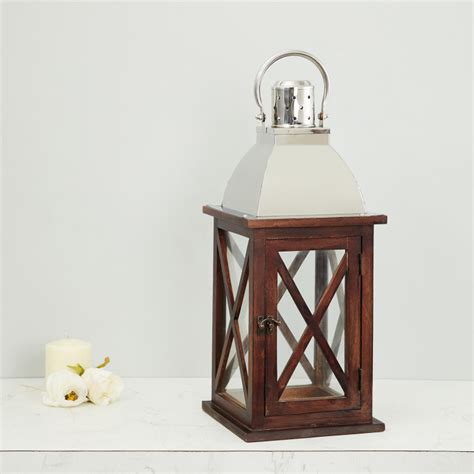 Buy Galaxy Salena Checked Wooden Lantern from Home Centre at just INR ...