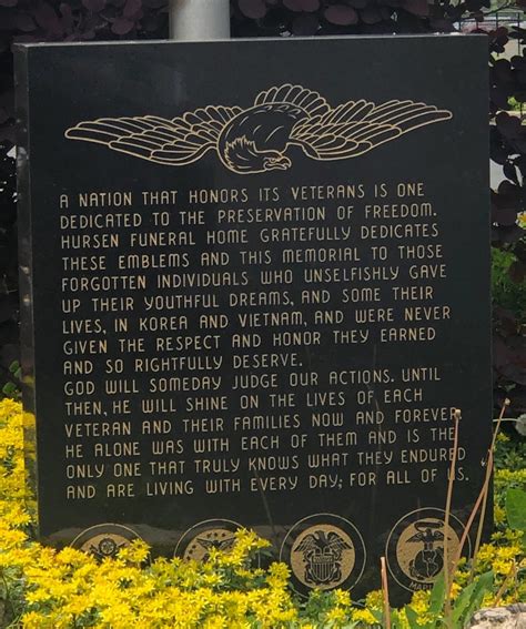 HURSEN FUNERAL HOME KOREA AND VIETNAM WAR MEMORIAL - National War ...