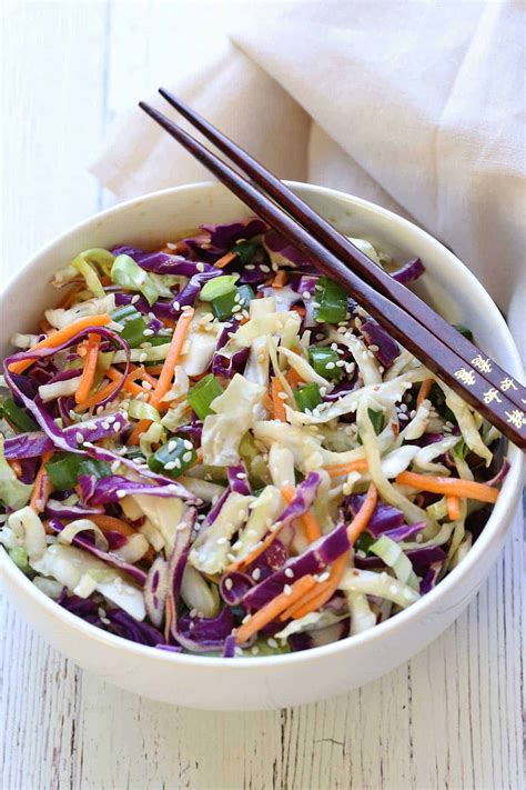 Asian Cabbage Salad with Sesame Oil - Healthy Recipes Blog