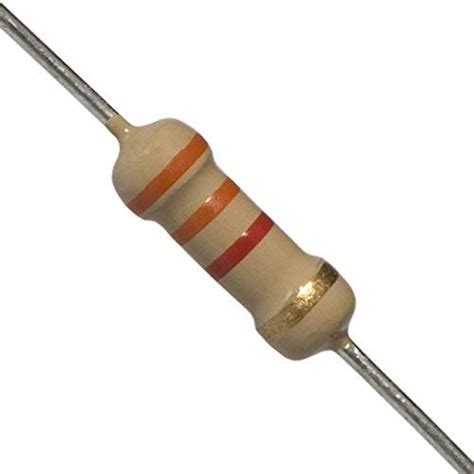 INVENTO 250Pcs 3K3 3.3K Ohm Carbon Film Resistor 1/4 W Resistance 0.25 ...