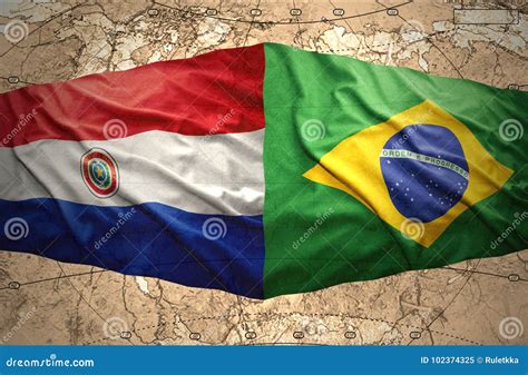 Brazil and Paraguay stock illustration. Illustration of action - 102374325