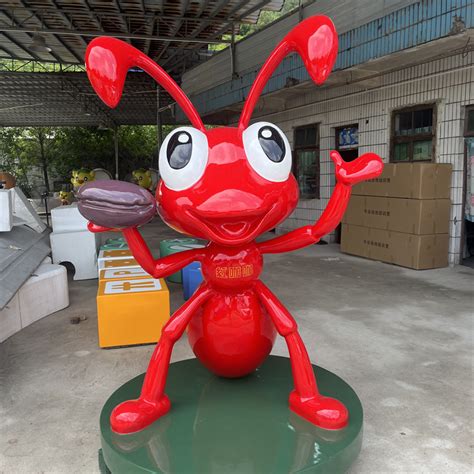 彩绘小蚂蚁雕塑，玻璃钢动物雕塑 - 卓景雕塑公司