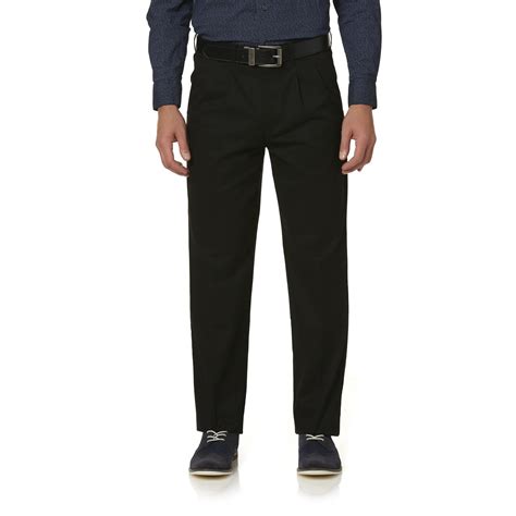 Basic Editions Men's Twill Pleated Pants