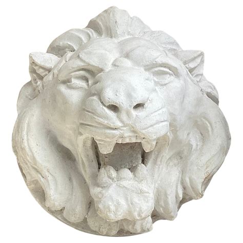 French Lion Mask Fountain Head Sculpture, Mounted on Iron Stand For ...