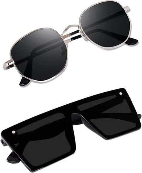Buy Sheomy Combo Offfer Pack Of 2 Square Sunglasses For Men Retro ...