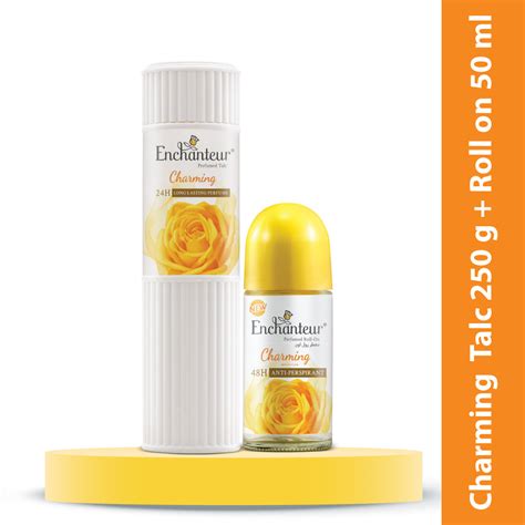 Enchanteur Charming Perfumed Body Talc 250gms & Charming Roll-On Deodo