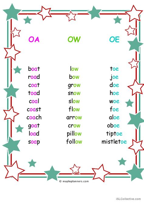 Printable Worksheets For Ow Sound - Preschool Coloring Printables ...