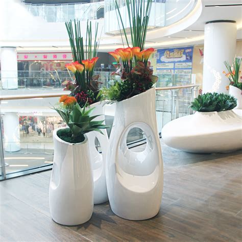 玻璃钢花盆组合商场创意组合花器户外公共区美陈花钵园林景观花箱 - 欧迪雅凡家具