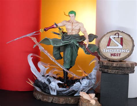 Anime ONE PIECE Roronoa Zoro Double Head WHITE BASE Action Figure 28cm