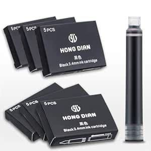 Hongdian Fountain Pen Ink Cartridges Black Color, Set of 30 Refill Ink ...