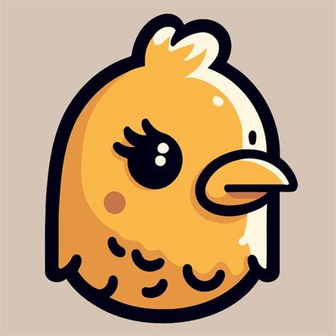 Tête d'animal oiseau poulet mignon poule vue de côté | Vecteur Premium