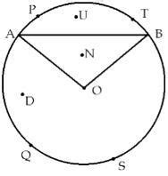 Write the points which are the minor sector OAPB minor segment ATB ...