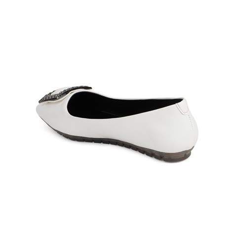 Buy ELLE White Women Slip On Ballerinas Online