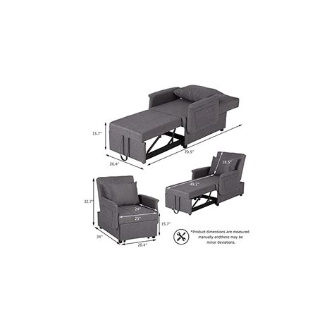 Buy OQQOEE 3 in 1 Chair Beds Sleeper Pull Out Sleeper Chair Convertible ...