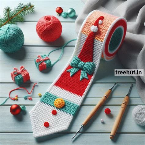 Christmas Crochet Men's Neck Tie Ideas