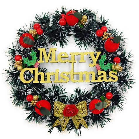 Buy SAU RANG Designer Christmas Snow Pine Wreath/Wall Bowknot Hanging ...