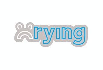 Custom Neon | Crying Word Neon Sign with Sad Face Icon | Blue & White ...