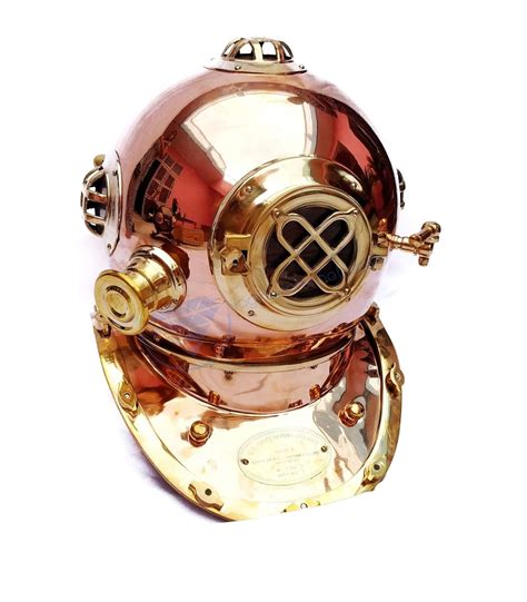 Nagina International 18" U.S Navy Nautical Copper Diver's Diving Helmet ...