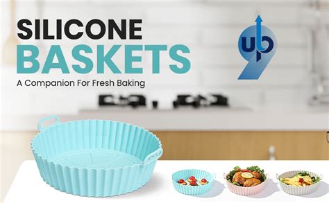 Buy 9UP® 2pcs Air Fryer Liners Silicone Baking Tray 8 Inch | Non-Stick ...