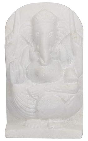 Buy Satyam Crafts Stone Lord Ganesha Idol with Right Curved Trunk (23 ...