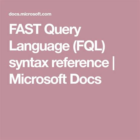 Image result for Fast Query Language