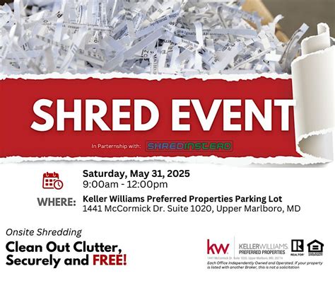 Shred Event 2025, Keller Williams Preferred Properties, Upper Marlboro ...