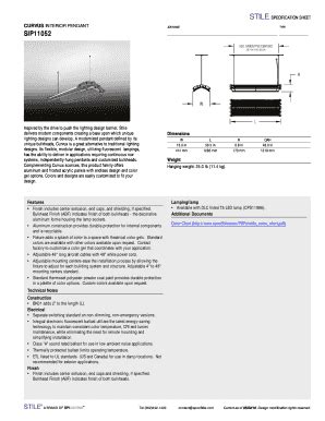 Fillable Online CURVUS INTERIOR PENDANT SIP11052 - specstilecom Fax ...