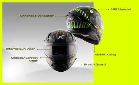 Axor Apex Seadevil ISI ECE DOT Certified Full Face Dual Visor Helmet ...