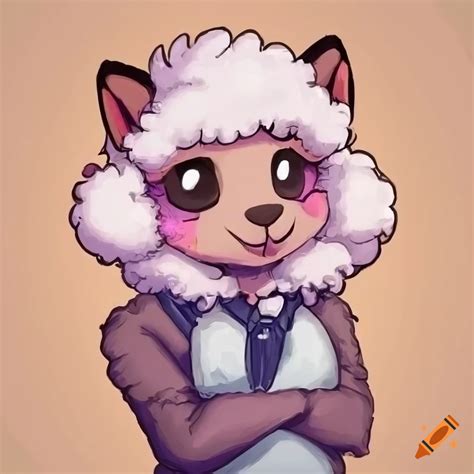 Cute anthropomorphic sheep furry drawing on Craiyon