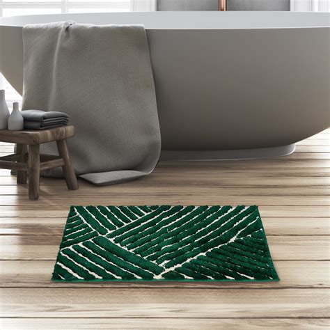 Buy Abstract Polyester 16" x 24" Anti Skid Bath Mat (Green) Online ...